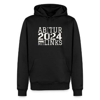 Abi mit links - Männer Premium Bio Hoodie - Schwarz - Vorne - Nico (187cm)