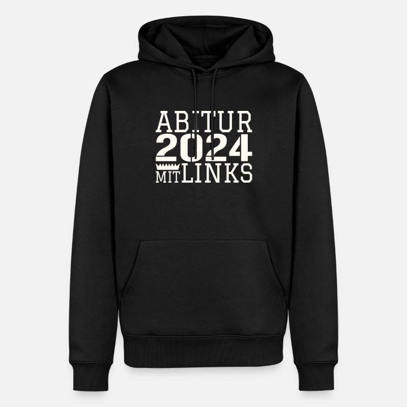 Abi mit links - Männer Premium Bio Hoodie - Schwarz