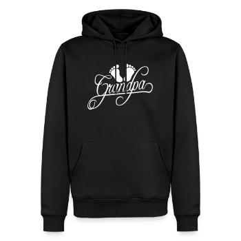Empreinte de pied Bébé Grand-père Première fois Grand-père Grand-père - Sweat à capuche Premium bio Homme - noir - Devant - Nico (187cm)