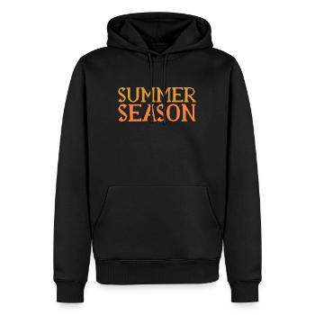 Saison d’été - Saison d’été - Soleil - Plage - Sweat à capuche Premium bio Homme - noir - Devant - Nico (187cm)