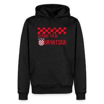 Kroatien hrvatska kroatien hrv hr zagreb geteilte Flagge - Männer Premium Bio Hoodie - Schwarz - Vorne - Nico (187cm)