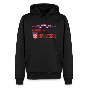Kroatien hrvatska kroatien hrv hr zagreb geteilte Flagge - Männer Premium Bio Hoodie - Schwarz - Vorne - Nico (187cm)
