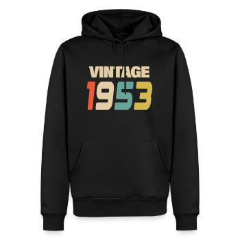 1953 Vintage Retro Classic 1953 - Männer Premium Bio Hoodie - Schwarz - Vorne - Nico (187cm)