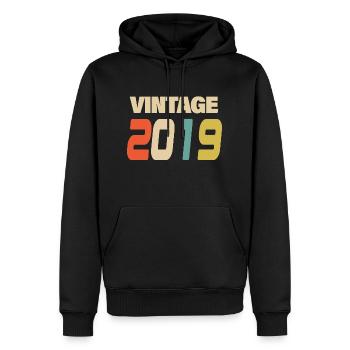 2019 Vintage Retro Classic 2019 - Männer Premium Bio Hoodie - Schwarz - Vorne - Nico (187cm)