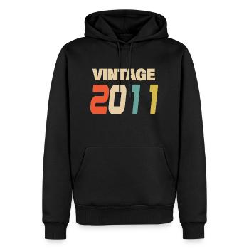 2011 Vintage Retro Classic 2011 - Männer Premium Bio Hoodie - Schwarz - Vorne - Nico (187cm)
