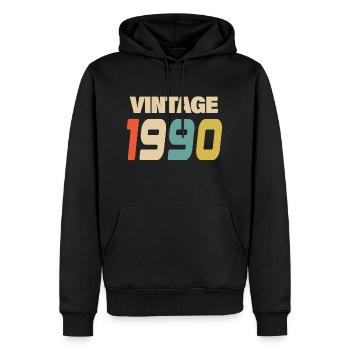 1990 Vintage Retro Classic 1990 - Männer Premium Bio Hoodie - Schwarz - Vorne - Nico (187cm)