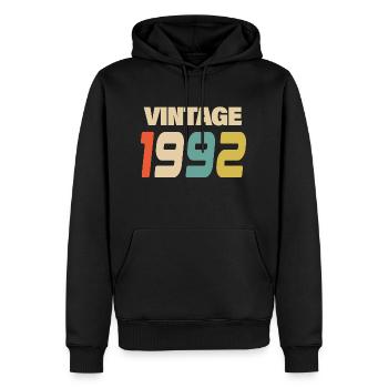1992 Vintage Retro Classic 1992 - Men’s Premium Organic Hoodie - black - Front - Nico (187cm)
