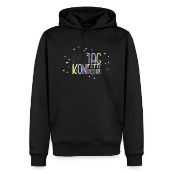 Lass jeden Tag ein bisschen Konfetti regnen - Männer Premium Bio Hoodie - Schwarz - Vorne - Nico (187cm)