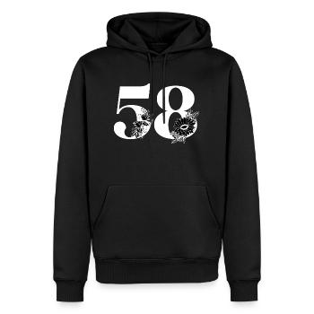 Number 58 Black Floral - 58th Floral Birthday - Men’s Premium Organic Hoodie - black - Front - Nico (187cm)