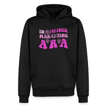 In meiner Marketing Ära - Männer Premium Bio Hoodie - Schwarz - Vorne - Nico (187cm)