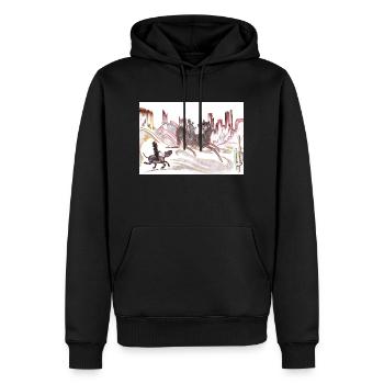 Der kleine Peter ist eingeschlafen... - Männer Premium Bio Hoodie - Schwarz - Vorne - Nico (187cm)