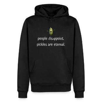 Les gens déçoivent. Les cornichons sont éternels L’amour des cornichons - Sweat à capuche Premium bio Homme - noir - Devant - Nico (187cm)
