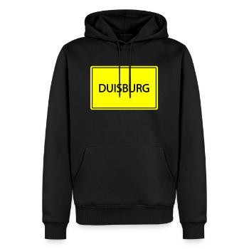 ortsschild duisburg - Männer Premium Bio Hoodie - Schwarz - Vorne - Nico (187cm)
