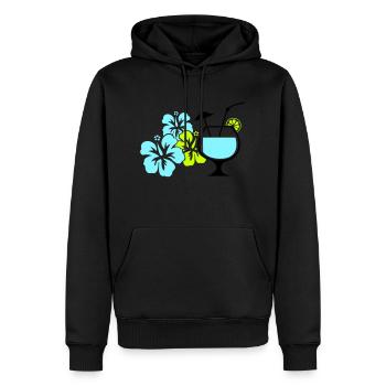 Cocktail Blumen Hawaii - Männer Premium Bio Hoodie - Schwarz - Vorne - Nico (187cm)