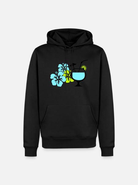 Cocktail Flowers Hawaii - Men’s Premium Organic Hoodie - black