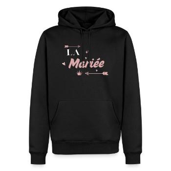 Die Braut Pink Arrow - Männer Premium Bio Hoodie - Schwarz - Vorne - Nico (187cm)