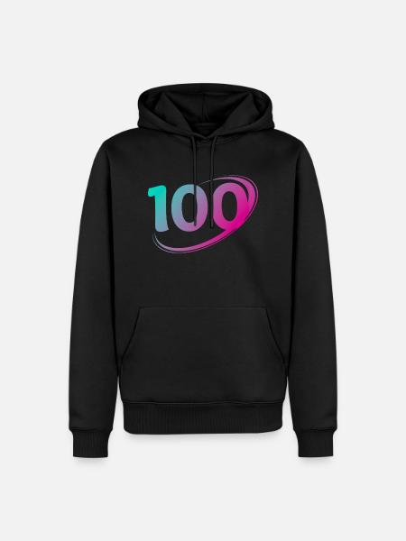 Nummer 100 Mehrfarbig - Männer Premium Bio Hoodie - Schwarz