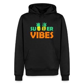 summer vibes 02 - Männer Premium Bio Hoodie - Schwarz - Vorne - Nico (187cm)