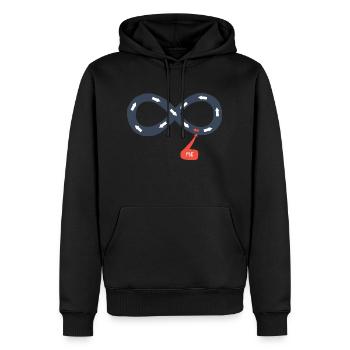 Moi et l'infini, à contre-courant - Sweat à capuche Premium bio Homme - noir - Devant - Nico (187cm)