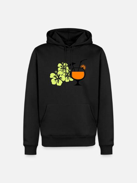Hawaiian Hibiscus Cocktail - Men’s Premium Organic Hoodie - black