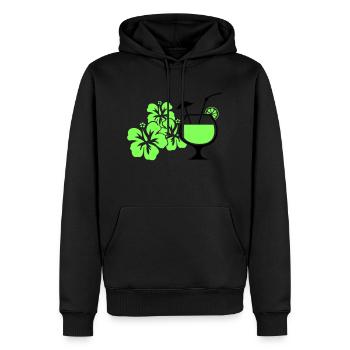 Hawaiian Hibiscus Cocktail - Men’s Premium Organic Hoodie - black - Front - Nico (187cm)