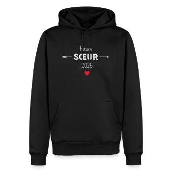 Future sœur 2025 - Sweat à capuche Premium bio Homme - noir - Devant - Nico (187cm)