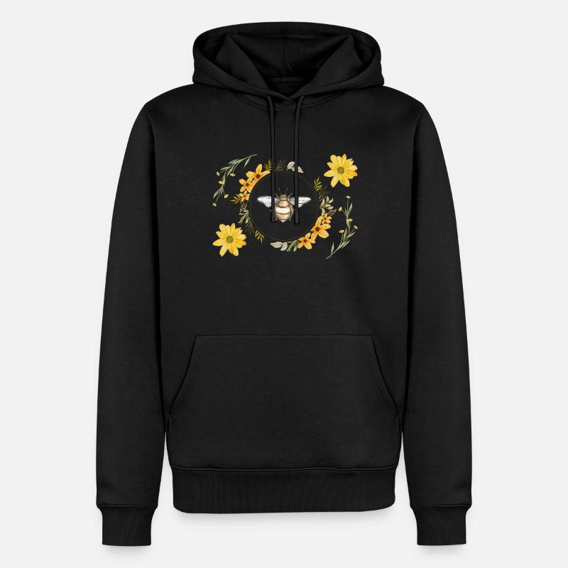 Abeille et fleur - Sweat à capuche Premium bio Homme - noir