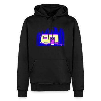 Caravane Palmiers Loisirs Vacances Extérieur camping-car - Sweat à capuche Premium bio Homme - noir - Devant - Nico (187cm)