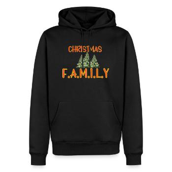 Christmas F.A.M.I.L.Y Graphic Tee - Men’s Premium Organic Hoodie - black - Front - Nico (187cm)