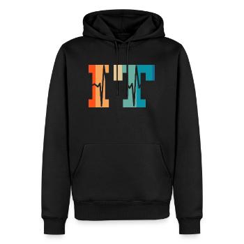 Heartbeat retro information technology - Men’s Premium Organic Hoodie - black - Front - Nico (187cm)