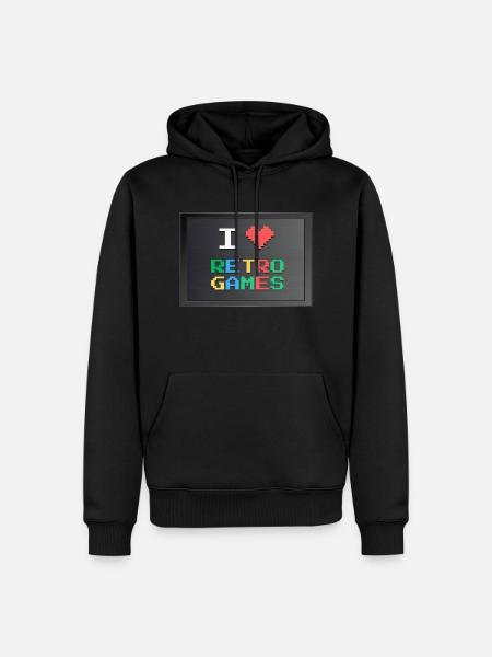 Retrogaming - Ich liebe Retrogaming - Männer Premium Bio Hoodie - Schwarz