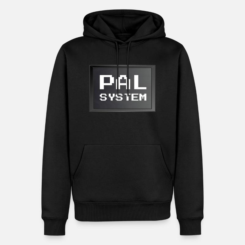 Retrogaming - PAL system - Sweat à capuche Premium bio Homme - noir