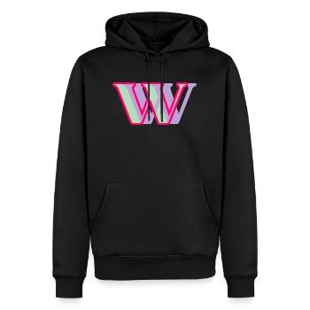 Mehrfarbiger Buchstabe w - Männer Premium Bio Hoodie - Schwarz - Vorne - Nico (187cm)