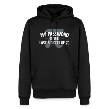 Les 8 derniers chiffres de Pi - Math Lover Humour Pi Day - Sweat à capuche Premium bio Homme - noir - Devant - Nico (187cm)