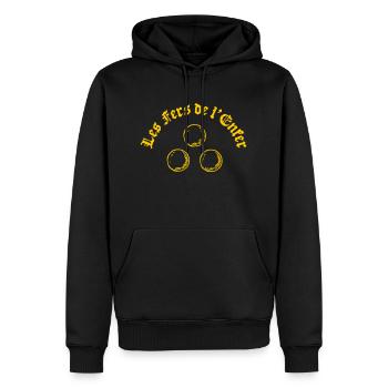 Les Fers de l'Enfer / Die Eisen der Hölle - Männer Premium Bio Hoodie - Schwarz - Vorne - Nico (187cm)