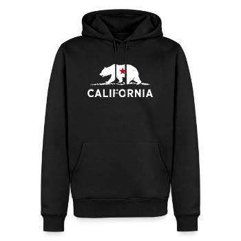 Kalifornischer Bär Staatsstolz - Männer Premium Bio Hoodie - Schwarz - Vorne - Nico (187cm)