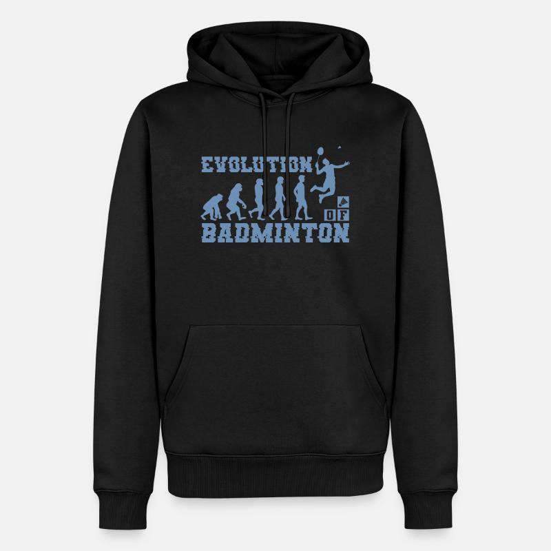 Badminton Evolution Silhouette - Sweat à capuche Premium bio Homme - noir