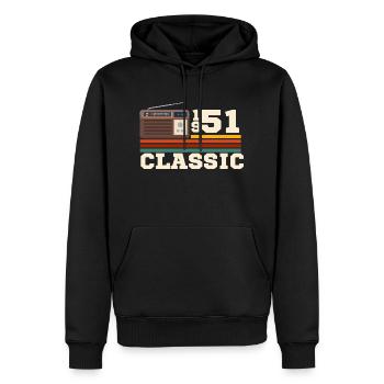 Anniversary 1951 retro classic - Men’s Premium Organic Hoodie - black - Front - Nico (187cm)