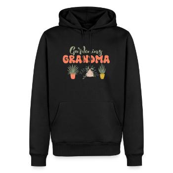 Jardinage Grand-mère Jardin Botanique - Sweat à capuche Premium bio Homme - noir - Devant - Nico (187cm)
