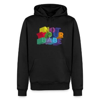 NICHT DEIN BABY - Männer Premium Bio Hoodie - Schwarz - Vorne - Nico (187cm)