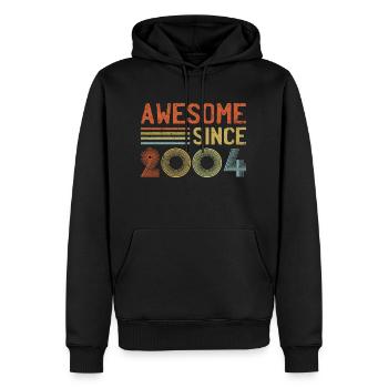 Génial depuis 2004" - Rétro Vintage 21e anniversaire - Sweat à capuche Premium bio Homme - noir - Devant - Nico (187cm)