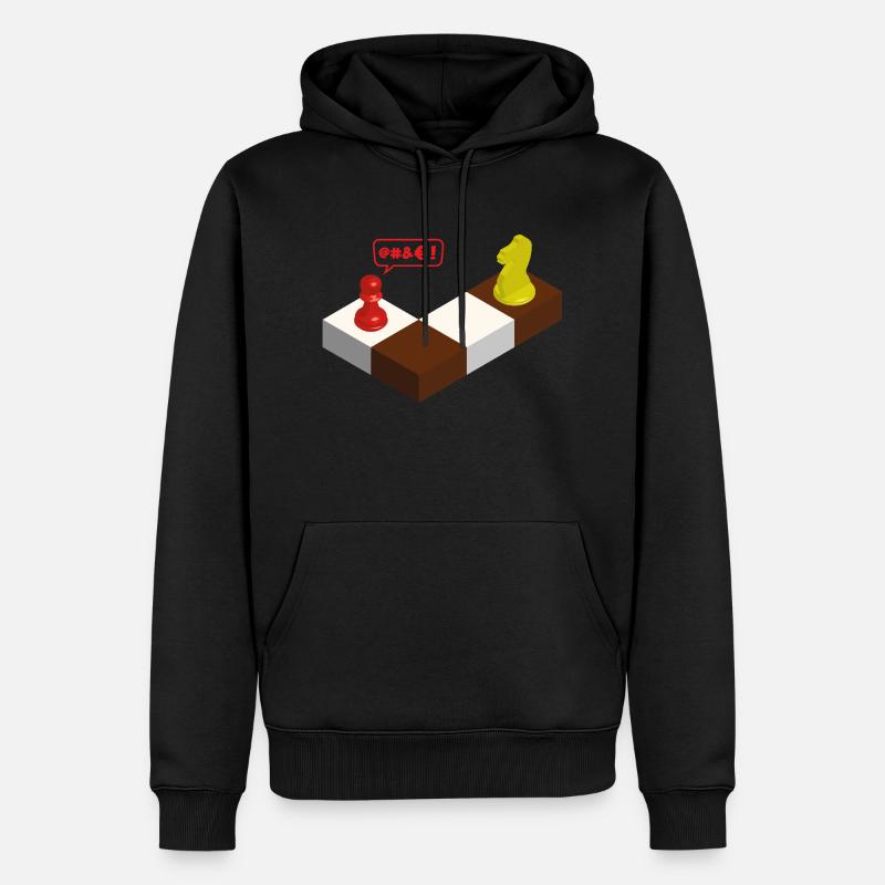 (échecs) Pion vs Cavalier - Sweat à capuche Premium bio Homme - noir