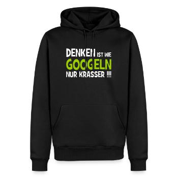 Denken ist wie googeln nur krasser!!! - Internet - Männer Premium Bio Hoodie - Schwarz - Vorne - Nico (187cm)