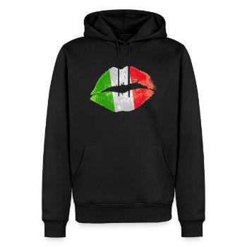 Kiss (Italie / Italie) - Sweat à capuche Premium bio Homme - noir - Devant - Nico (187cm)