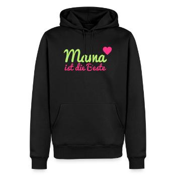 Mama ist die Beste - Männer Premium Bio Hoodie - Schwarz - Vorne - Nico (187cm)