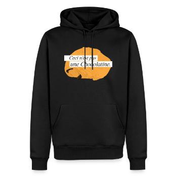 Ceci n'est pas une Chocolatine. - Sweat à capuche Premium bio Homme - noir - Devant - Nico (187cm)