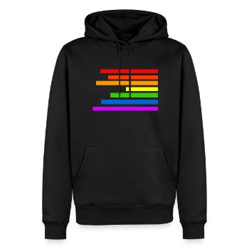 Regenbogen - Männer Premium Bio Hoodie - Schwarz - Vorne - Nico (187cm)
