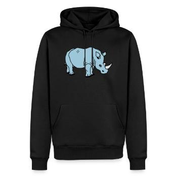 rhinoceros - Sweat à capuche Premium bio Homme - noir - Devant - Nico (187cm)