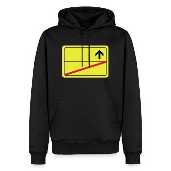 leeres Ortsschild - Männer Premium Bio Hoodie - Schwarz - Vorne - Nico (187cm)
