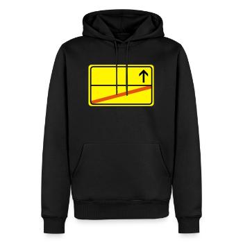 Ortsausgangsschild empty - Men’s Premium Organic Hoodie - black - Front - Nico (187cm)